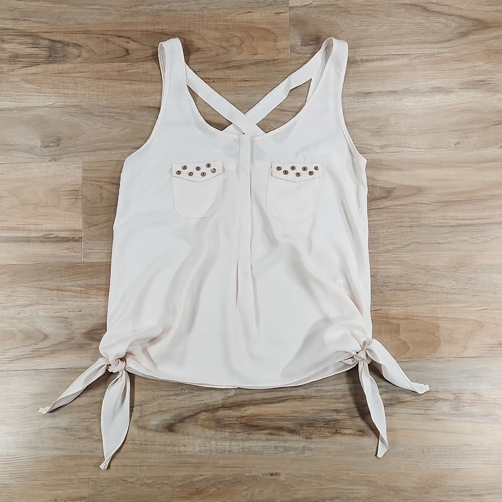 🔺️Umgee Cream Knotted Lightweight Sleeveless Top Small